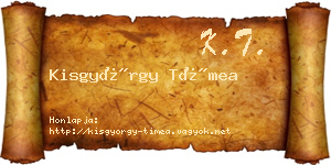 Kisgyörgy Tímea névjegykártya